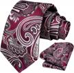 classic floral paisley ties for men - extra long silk necktie and pocket square handkerchief set for formal weddings logo