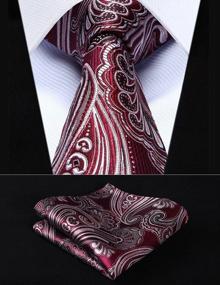 img 3 attached to Classic Floral Paisley Ties For Men - Extra Long Silk Necktie And Pocket Square Handkerchief Set For Formal Weddings