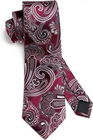 img 2 attached to Classic Floral Paisley Ties For Men - Extra Long Silk Necktie And Pocket Square Handkerchief Set For Formal Weddings