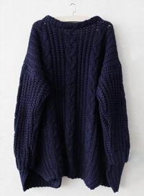 img 3 attached to Futurino Women'S Chunky Cable Aran Knit Cardigan - Oversized & Open Front Sweater