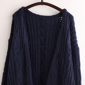 img 1 attached to Futurino Women'S Chunky Cable Aran Knit Cardigan - Oversized & Open Front Sweater