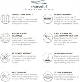img 1 attached to Преобразите свою ванную комнату с помощью Transolid SWK483672-47 Комплект для душа SaraMar из 3 предметов белого цвета Venito — 36 дюймов X 48 дюймов X 72 дюйма