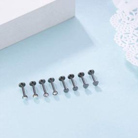 img 1 attached to Get Your Pierce On With Our Gnoliew 16G Stainless Steel Studs For Lip, Cartilage, Tragus & Nose Piercings!