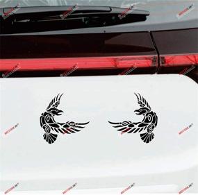img 3 attached to Raven Decal Sticker Viking Celtic Exterior Accessories best on Bumper Stickers, Decals & Magnets