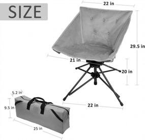 img 3 attached to Zenree Portable Folding Hunting Chair For Camping And Outdoor Activities, Swivel Sports Seat With Microfiber Padded Armrest And Comfortable Black Cushion For Fishing And Hunting