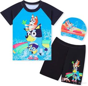 img 4 attached to QAQGood Toddler Swimsuit Cartoon Swimwear