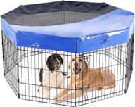 navatiee exercise pen cover - prevent escape, sunshade, sun/rain proof pet playpen cover for indoor/outdoor use (fits 24 inch 8 panel), blue - playpen not included! logo