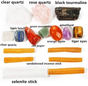 img 3 attached to Simurg Premium Chakra Healing Crystal Stone Set - 16Pcs для начинающих, медитация, исцеление кристаллами, рейки, духовная метафизика, очищение ауры