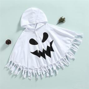 img 3 attached to 👻 Halloween Cloak for Infant Baby: White Ghost Hooded Cosplay Clothes for Toddler Boys and Girls - WASAIGOOD Halloween Poncho Cape