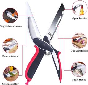 img 2 attached to Multi-Purpose Kitchen Tool Set: Detachable Scissors, Cutting Board, Food Cutter, Stainless Steel Clever Cutter, Peeler, Bottle Opener, And Salad Chopper By WALLOP