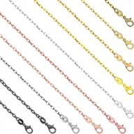 50-pack necklace chains for jewelry making with lobster clasps - 18 inches bulk cable chain in 10 colors for crafting by sannix logo