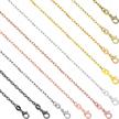 50-pack necklace chains for jewelry making with lobster clasps - 18 inches bulk cable chain in 10 colors for crafting by sannix logo