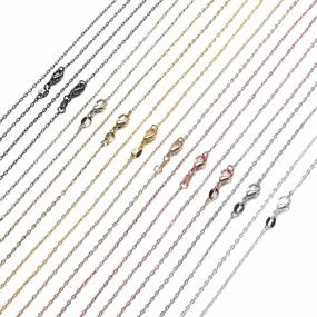 img 3 attached to 50-Pack Necklace Chains For Jewelry Making With Lobster Clasps - 18 Inches Bulk Cable Chain In 10 Colors For Crafting By SANNIX