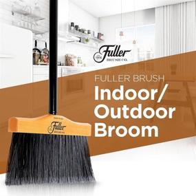 img 2 attached to 🧹 Efficient Fuller Brush Indoor-Outdoor Broom: Heavy-Duty Wide Wooden Sweeper Head with Long Bristles and Black Steel Handle - Ideal for Home Kitchen and Yard Use in 2 Convenient Sizes