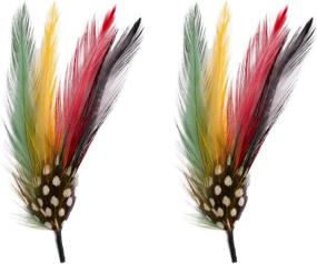 img 3 attached to Exotic Feather Assortment Pack For Hats, Bridal, And Crafts - Top Quality Plumes In Green, Red, And Yellow - 1 Pack