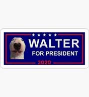 walter dog president sticker graphic logo