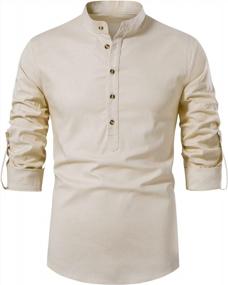 img 4 attached to Stay Cool And Stylish This Summer With LucMatton Men'S Slim Fit Henley Beach Tops