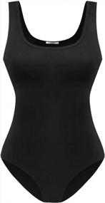 img 2 attached to SULTRIA Women's Scoop Neck Top Bodysuit Jumpsuit: A Stylish Must-Have!