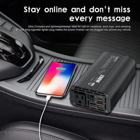 img 2 attached to 🔋 Leesky Pure Sine Wave 200W Power Inverter: DC 12V to AC 110V/120V Converter with PD 30W USB Charging & AC Socket for Car Laptops and Phones