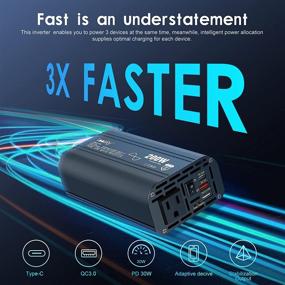 img 3 attached to 🔋 Leesky Pure Sine Wave 200W Power Inverter: DC 12V to AC 110V/120V Converter with PD 30W USB Charging & AC Socket for Car Laptops and Phones