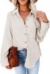 corduroy button-down blouse for casual-chic women: long-sleeve stylish top logo