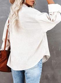 img 2 attached to Corduroy Button-Down Blouse For Casual-Chic Women: Long-Sleeve Stylish Top
