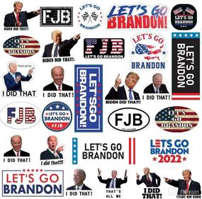 img 4 attached to 🚀 30 pcs Waterproof NKpoplar Let's Go Brandon Sticker Set - FJB Sticker, I Did That Sticker, Funny Bumper Sticker - Ideal for Cars, Bumpers, Motorboats, Laptops, Helmets