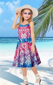 img 2 attached to 🌺 RAISEVERN Tropical Backless Sundress: Adjustable Girls' Clothing for Stylish Summer Dresses