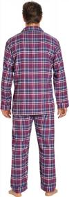 img 3 attached to EVERDREAM Sleepwear Мужская фланелевая пижама, длинный пижамный комплект из 100% хлопка