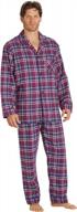 everdream sleepwear mens flannel pajamas, long 100% cotton pj set logo