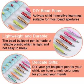 img 2 attached to 20-Piece Plastic Beadable Pen Set With Assorted Colorful Beads And Black Ink For DIY Gifts.