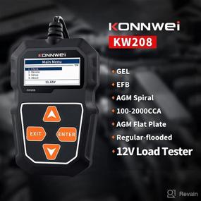 img 3 attached to KONNWEI KW208 12V Car Battery Tester: Automotive Lead-Acid Battery Analyzer, 100-2000 CCA Load Tester, Digital Battery Tester for Auto Cranking & Charging System