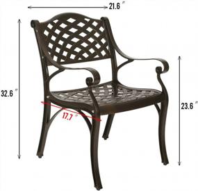 img 3 attached to Set Of 4 Puluomis Cast Aluminum Outdoor Bistro Dining Chairs For Patio, Garden, And Lawn Decor