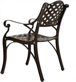 img 1 attached to Набор из 4 литых алюминиевых стульев Puluomis для бистро на открытом воздухе для декора патио, сада и лужайки