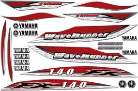 img 1 attached to 🏄 Улучшенный набор графики и наклеек AMR Racing для гидроцикла Yamaha WaveRunner FX140 2002-2005 - Ярко-красный