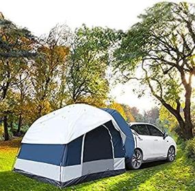 img 4 attached to 🏕️ Cocepazys SUV Tent – Universal Camping Tent for SUVs, Sleeps Up to 6 – Car Tent and SUV Camping Accessories (8' W x 8' L x 7.2' H, Blue and Gray)