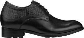 img 3 attached to Мужские кожаные классические туфли на 3 дюйма выше - Лифт-обувь CALTO с невидимым увеличением роста - Туфли-оксфорды с завышенной талией и каблуками, увеличивающими рост