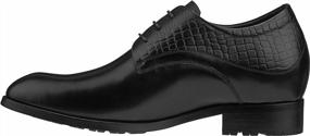 img 2 attached to Мужские кожаные классические туфли на 3 дюйма выше - Лифт-обувь CALTO с невидимым увеличением роста - Туфли-оксфорды с завышенной талией и каблуками, увеличивающими рост