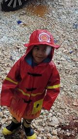 img 6 attached to Boys' Kidorable Red Fireman Raincoat with Fun Flames, Chief Badge, Reflective Strips – All-Weather Protection