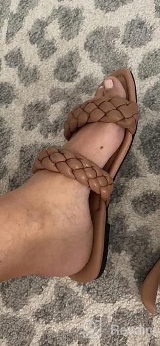 img 1 attached to Women'S Nude Leather Braided Flat Sandals - Perfect For Evening Parties & Weddings! review by Tabu Little