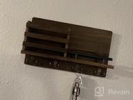 img 1 attached to Add Charm To Your Entryway With A Rustic Wooden Mail And Key Holder - Wall Mounted Organizer With Key Hooks And Mail Sorter In Dark Brown - Perfect Home Decor For Mudroom And Hallway review by Nick Santos