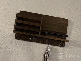 img 7 attached to Add Charm To Your Entryway With A Rustic Wooden Mail And Key Holder - Wall Mounted Organizer With Key Hooks And Mail Sorter In Dark Brown - Perfect Home Decor For Mudroom And Hallway