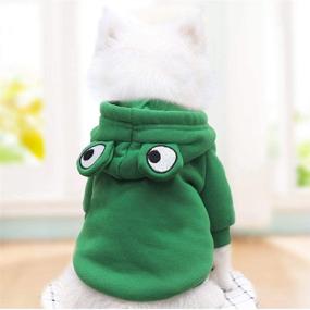 img 3 attached to 🐶 Fashionable & Hilarious Pet Apparel: Funny Dog Hoodie with Cute Apple Banana Frog Shape - Ideal Outfit for Small to Medium Dogs & Cats, Keeping them Warm in Cold Weather - Stylish Green Jacket