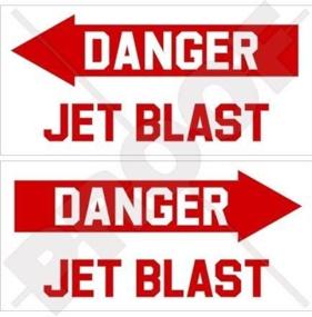 img 2 attached to 🚧 DANGER JET BLAST Vinyl Stickers x2 for Aircraft & Helicopter Safety