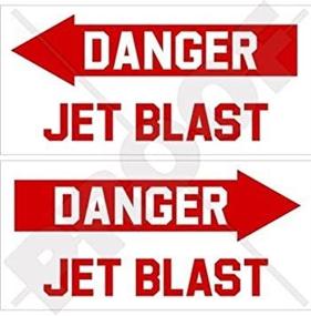 img 1 attached to 🚧 DANGER JET BLAST Vinyl Stickers x2 for Aircraft & Helicopter Safety