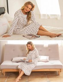 img 1 attached to Women'S Soft Cotton Sleepwear: Bloggerlove Nightgowns With Floral House Dress For Comfy Nights