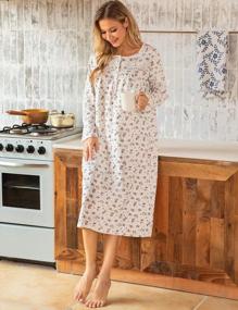 img 3 attached to Women'S Soft Cotton Sleepwear: Bloggerlove Nightgowns With Floral House Dress For Comfy Nights
