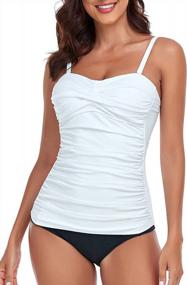 img 3 attached to Stunning Swimwear: RELLECIGA Women'S Ruched Bandeau Tankini Top