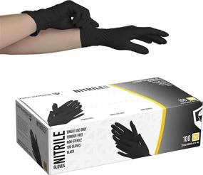 img 4 attached to 🧤 Defender Safety Black Nitrile Gloves: Industrial Grade, Latex Free, Powder Free. Find Your Perfect Fit!
