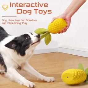 img 1 attached to Sugelary Squeaky Dog Toys For Aggressive Chewer Large Medium Breed Dog, Indestructible Tough Durable Dog Chew Toys With Natural Rubber